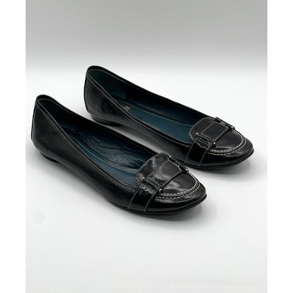 Biala Made in Italy Black Leather Flats Dress Shoes Women's Size 9 B - Picture 1 of 11